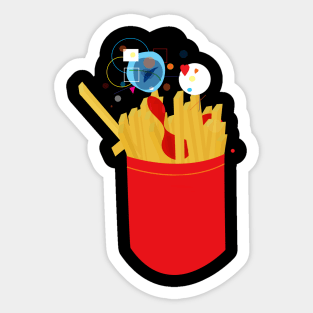 french fries and ketchup Sticker